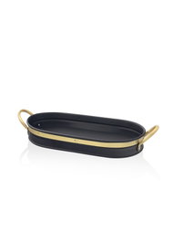 Hermia Bandeja Negra y Dorada GLN0082 de 33 x 65 cm